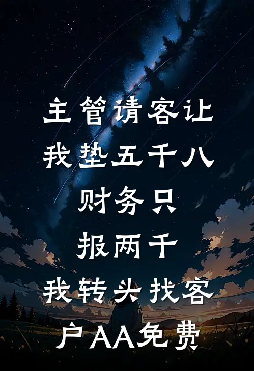 主管请客让我垫五千八，财务只报两千，我转头找客户AA免费